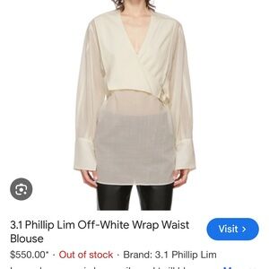 3.1 Phillip Lim Cream Sheer Wrap-Front Blouse
